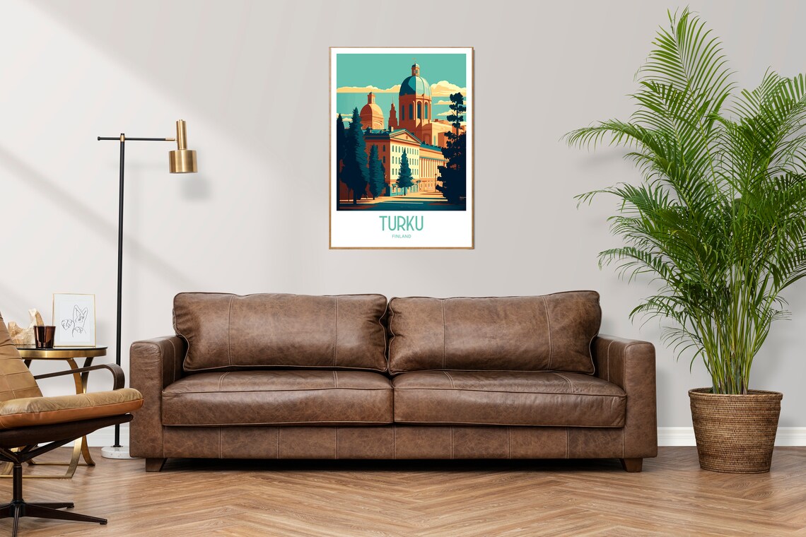 Turku Travel Print Wall Art Turku Finland Wall Hanging Home Decoration Turku Finland Gift Art Lovers Print Turku Finland Wall Art Turku Gift - Image 3