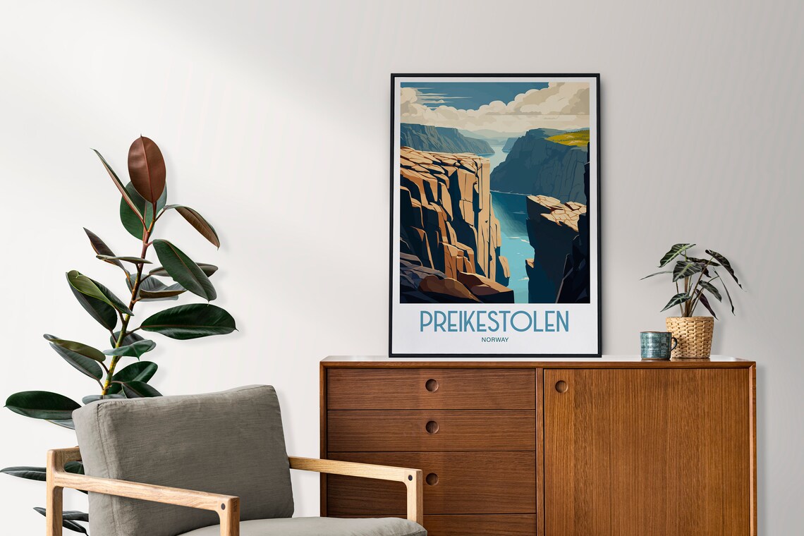 Preikestolen Travel Poster, Norway Landscape Print - Image 3