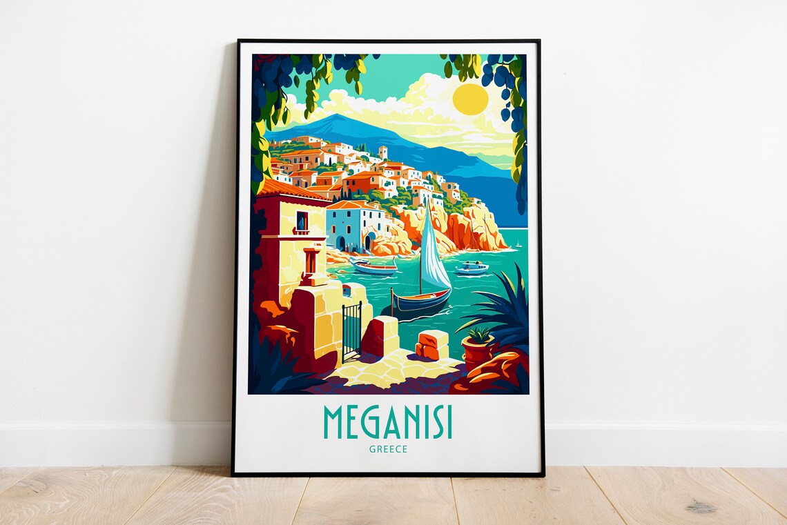 Meganisi Travel Print Wall Art Meganisi Greece Wall Hanging Home Decoration Meganisi Greece Gift Art Lovers Meganisi Greece Decor Meganisi