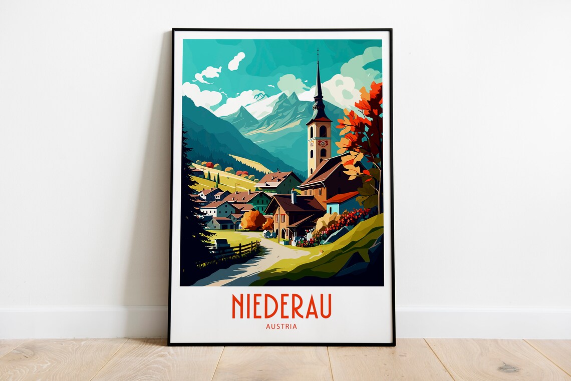Niederau Travel Print Wall Art Niederau Austria Wall Hanging Home Decoration Niederau Austria Gift Art Lovers Print Niederau Wall Art Gift