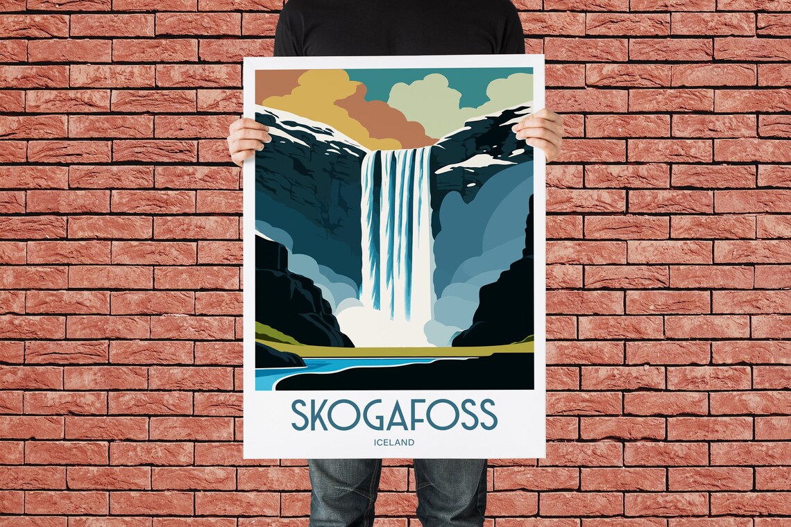 Skogafoss Iceland Travel Print Gift For Iceland Travel Poster - Image 3