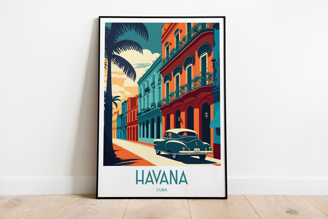 Havana Cuba Travel Poster, Capital City Art Print