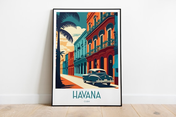 Havana Cuba Travel Poster, Capital City Art Print