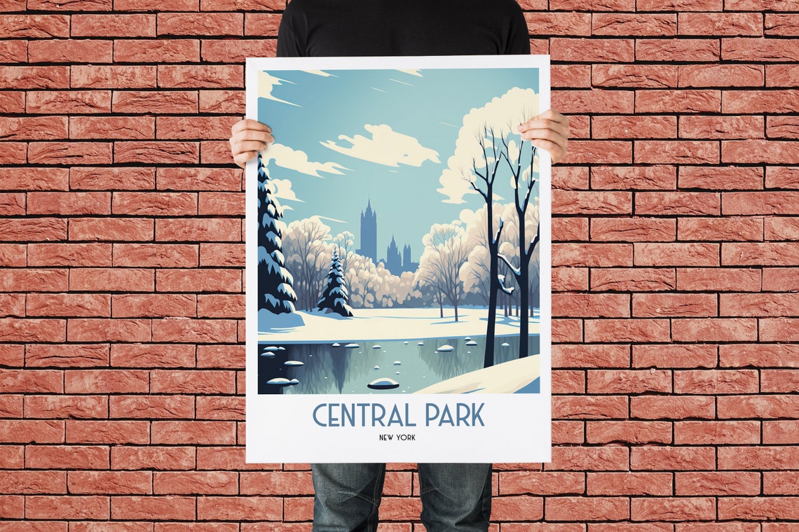 Central Park New York Travel Print New York City Travel Art Central Park Travel Print New York Print Central Park Travel Poster - Image 3