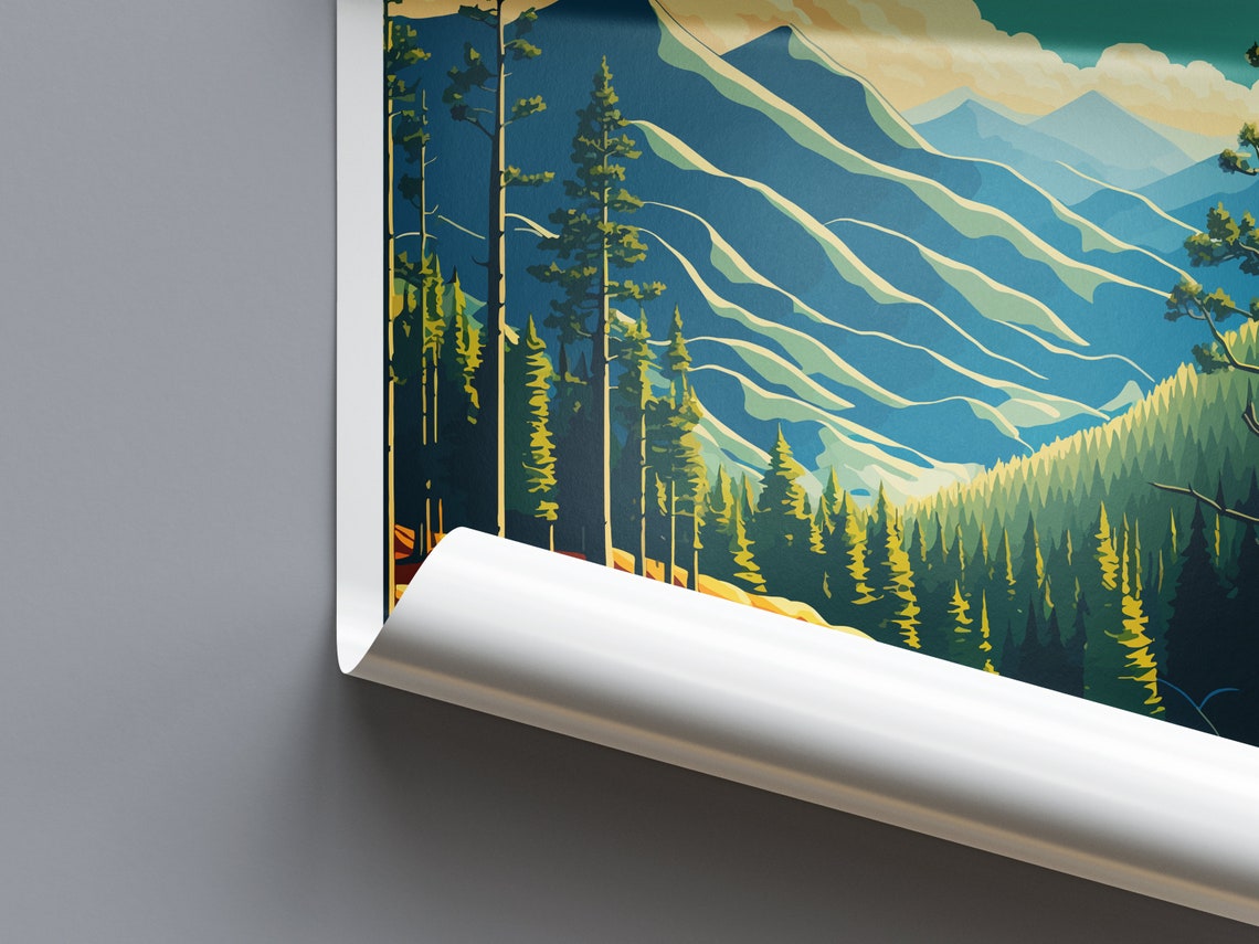Smoky Mountains National Park Poster Great Smoky Mountain National Park Print Great Smoky North Carolina Smoky Mountains Art - Image 2