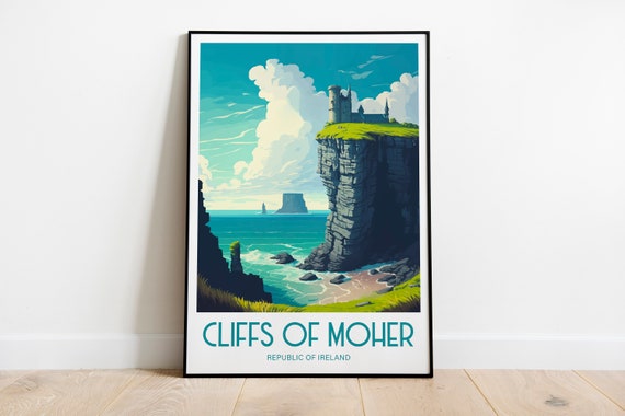 Cliffs Of Moher Castle Travel Print Wall Art Cliffs Of Moher Wall Hanging Home Decoration Cliffs Of Moher Gift Art Lovers Wall Art Print Art