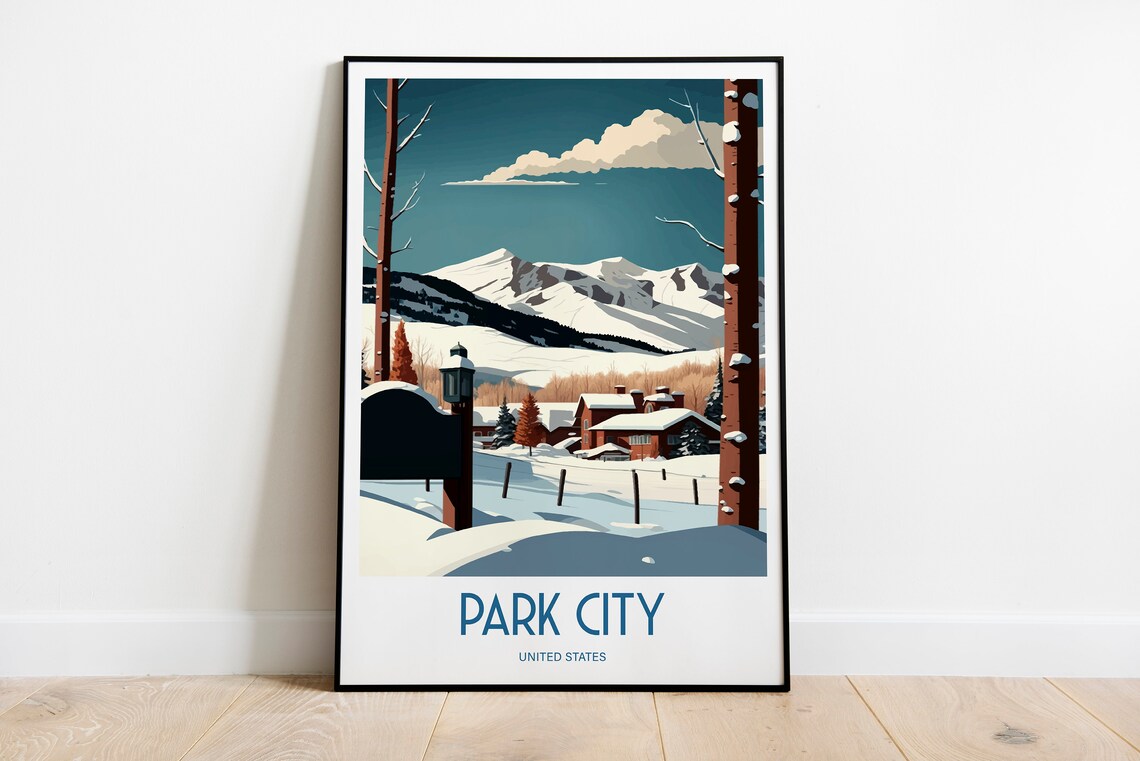 Park City Travel Poster, Cityscape Art Print