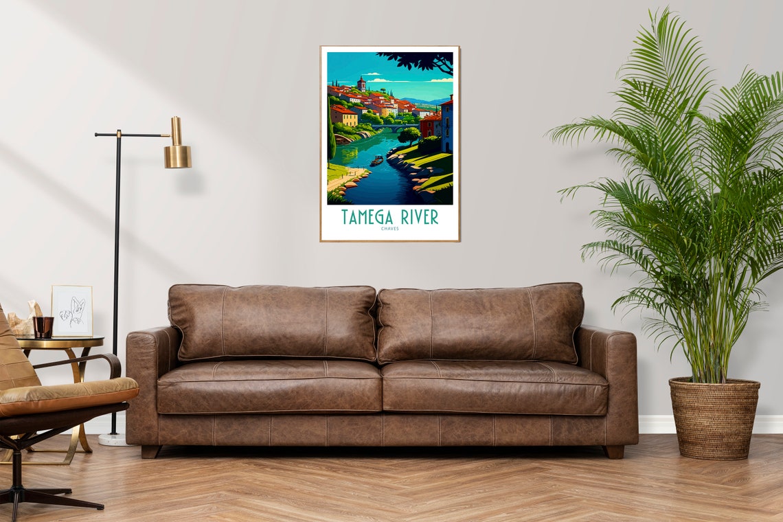 Chaves Travel Print Wall Art Tamega River Portugal Wall Hanging Home Decoration Chaves Portugal Gift Art Lovers Art Chaves Wall Decor Art - Image 3