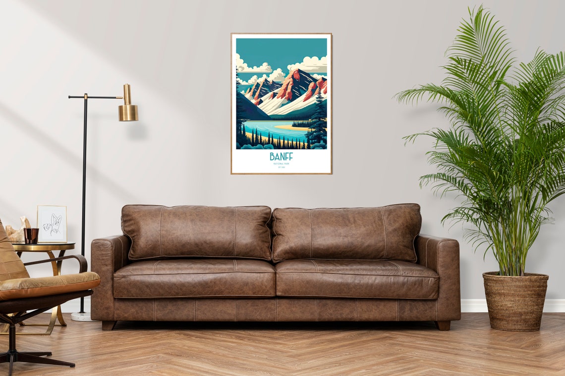 Banff National Park Travel Print National Park Travel Art Banff Travel Print Usa National Park Banff Lake Mountain Travel Poster - Image 2