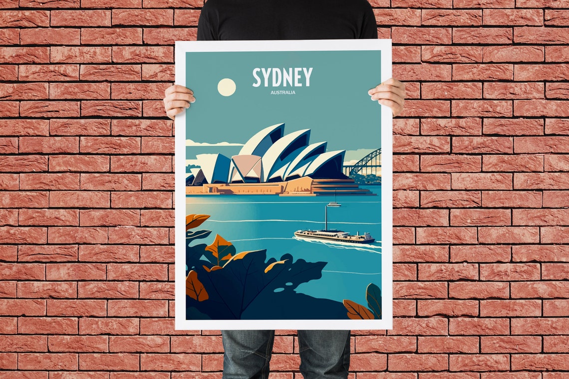Sydney Australia Opera House Harbor Ferry Retro Travel Poster - Image 4
