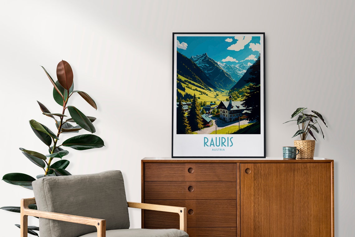 Rauris Austria Alpine Mountain Valley Village Vintage Travel Poster - Image 4