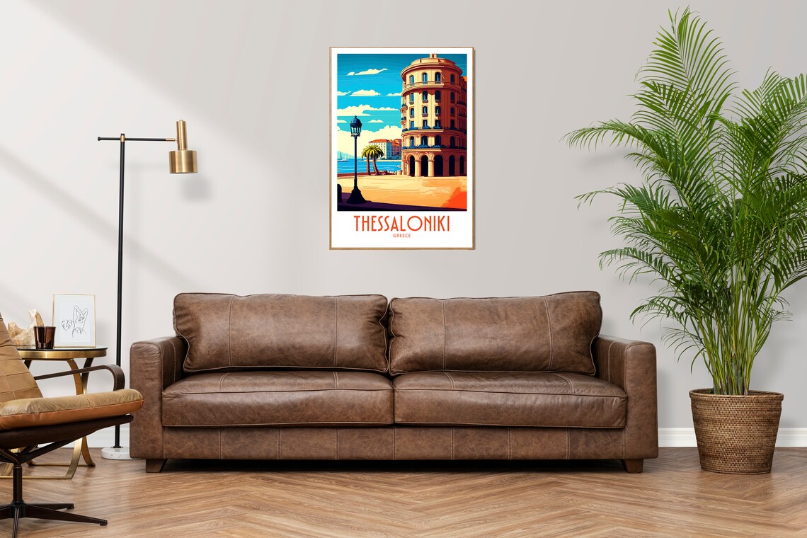 Thessaloniki Travel Print Wall Art Thessaloniki Greece Wall Hanging Home Decoration Thessaloniki Greece Gift For Art Lovers Thessaloniki - Image 2