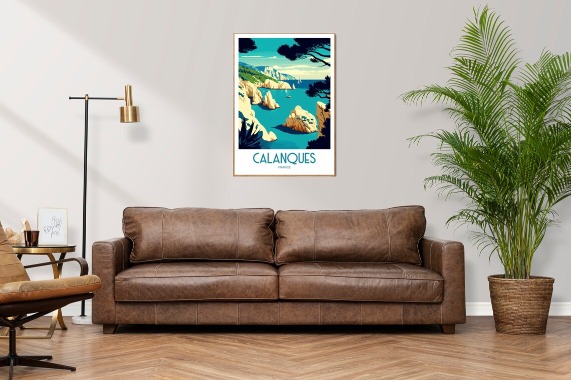 Calanques Travel Print Calanques Poster Calanques France Home Decor Landscape Art Print Calanques France Wall Art Gift Calanques Scenic Art - Image 3