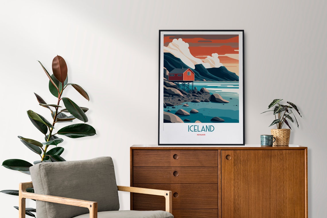 Iceland Reykjavk Travel Print Iceland Reykjavk Travel Art Iceland Travel Print Iceland Reykjavk Print Iceland Travel Poster - Image 2
