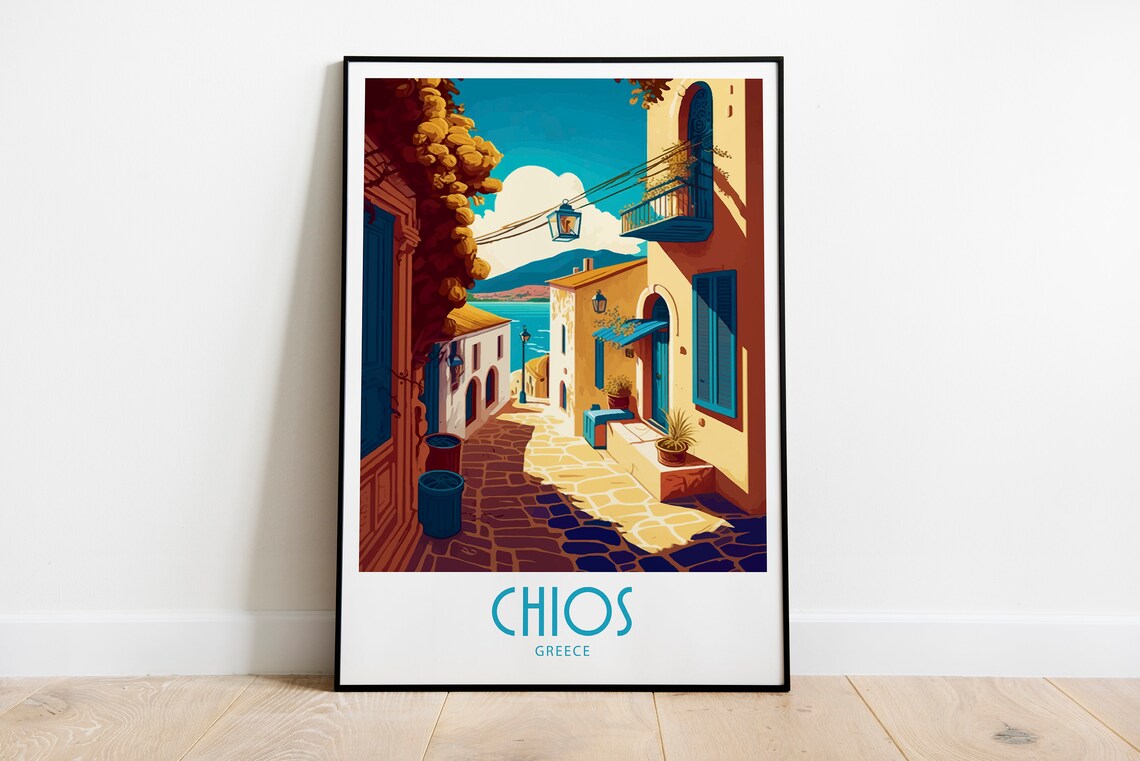 Chios Greece Travel Poster, Wall Decor Print