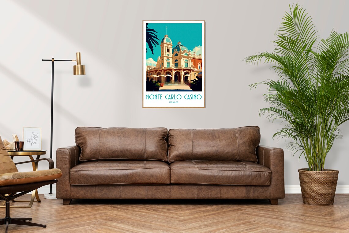 Monte Carlo Casino Travel Print Wall Art Monte Carlo Poster Monte Carlo Casino Wall Hanging Home Decoration Monte Carlo Gift Art Lover Print - Image 3