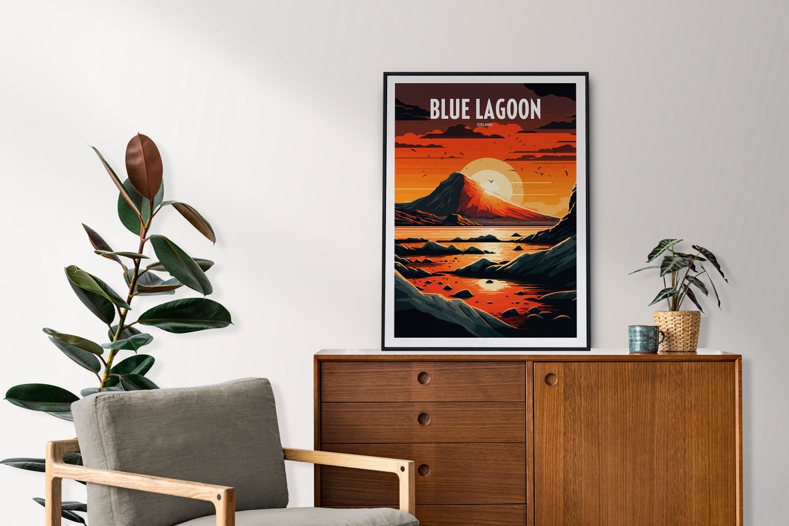 Blue Lagoon Iceland Travel Print Iceland Travel Art Blue Lagoon Travel Print Iceland Landmark Print Blue Lagoon Travel Poster - Image 2