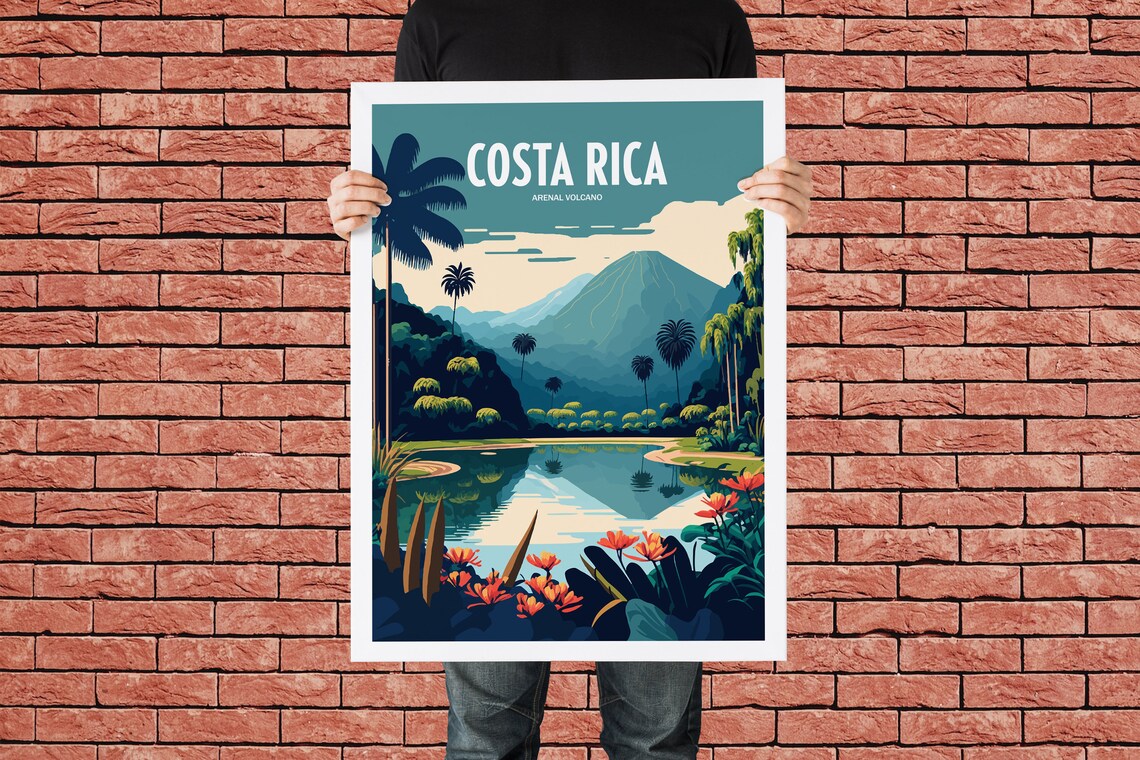 Arenal Volcano Travel Poster, Costa Rica - Image 2