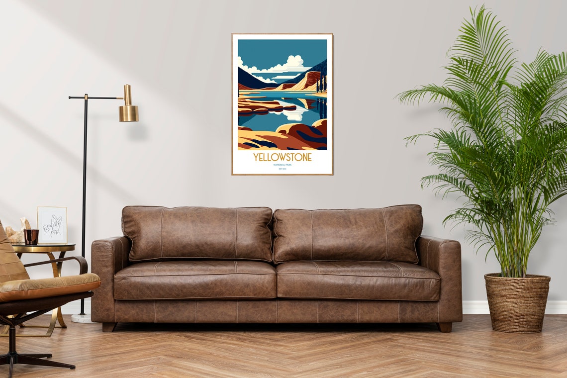 Yellowstone National Park Travel Print National Park Travel Art Yellowstone Travel Print Usa National Park Yellowstone Travel Poster - Image 3
