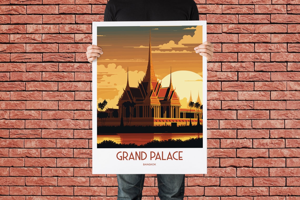 Grand Palace Travel Print Bangkok Travel Art Grand Palace Travel Print Bangkok Palace Print Bangkok Grand Palace Travel Poster - Image 3