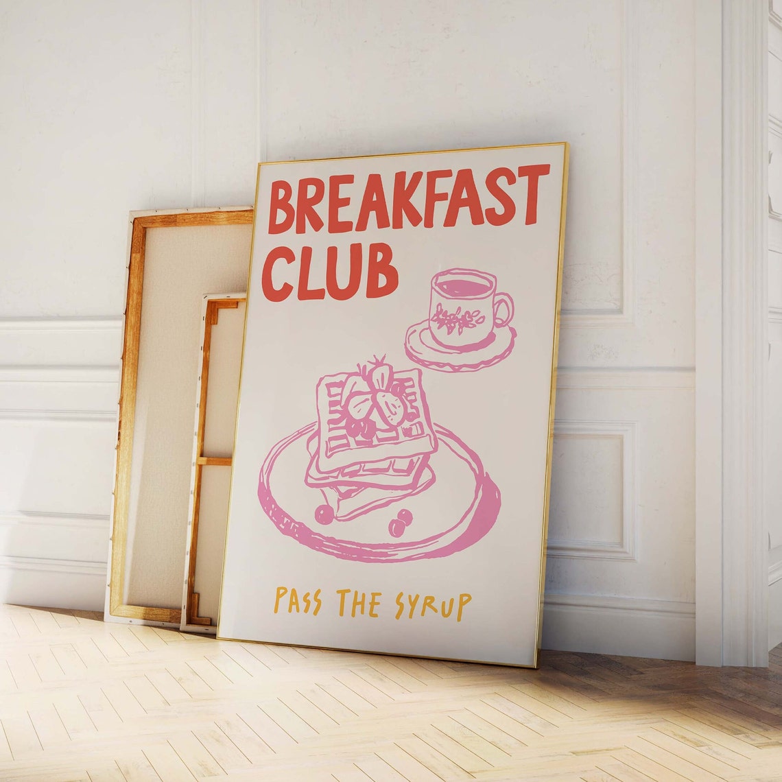 Breakfast Club Pass The Syrup Waffle Lovers Retro Kitchen Poster - Image 3