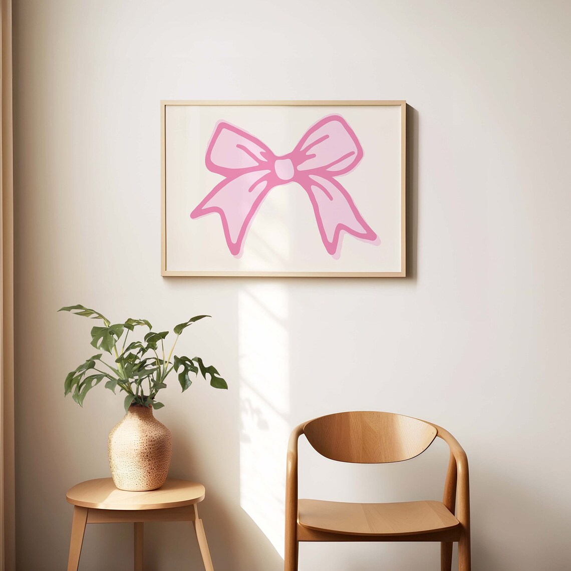 Pink Ribbon Bow Coquette Balletcore Nursery Girls Room Art Poster - Image 2