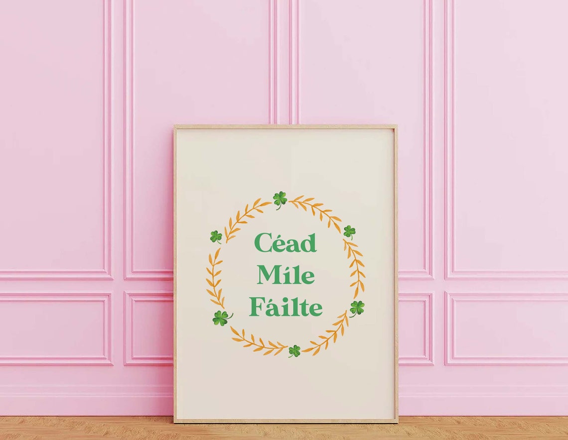 Cad Mle Filte Print Art Green St Patricks Day Print Cute Holiday Wall Decorations Irish Blessing Wall Art - Image 3