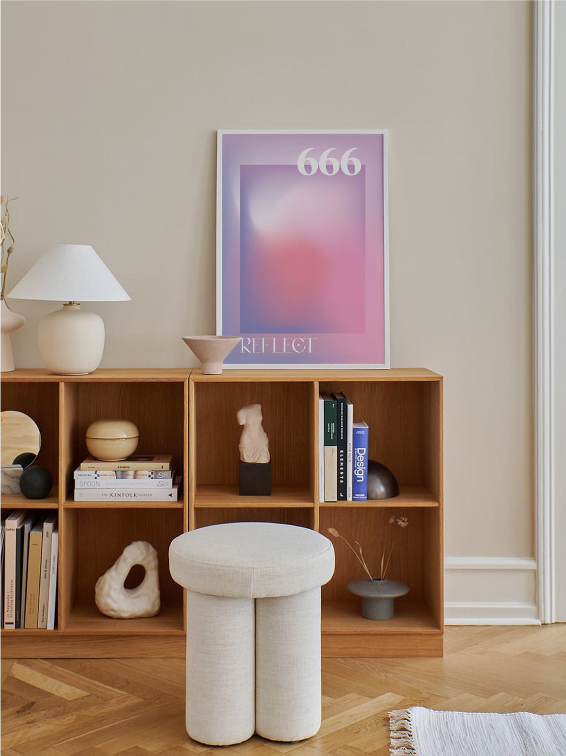 Angel Number 666 Reflect Poster with Pastel Aura Gradient Design - Image 3