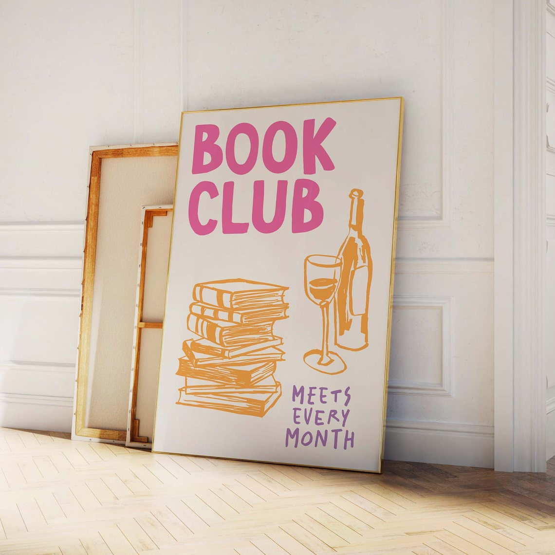 Book Club Print Art Cute Book Club Decor Trendy Reading Poster Book Lover Wall Art - Image 2