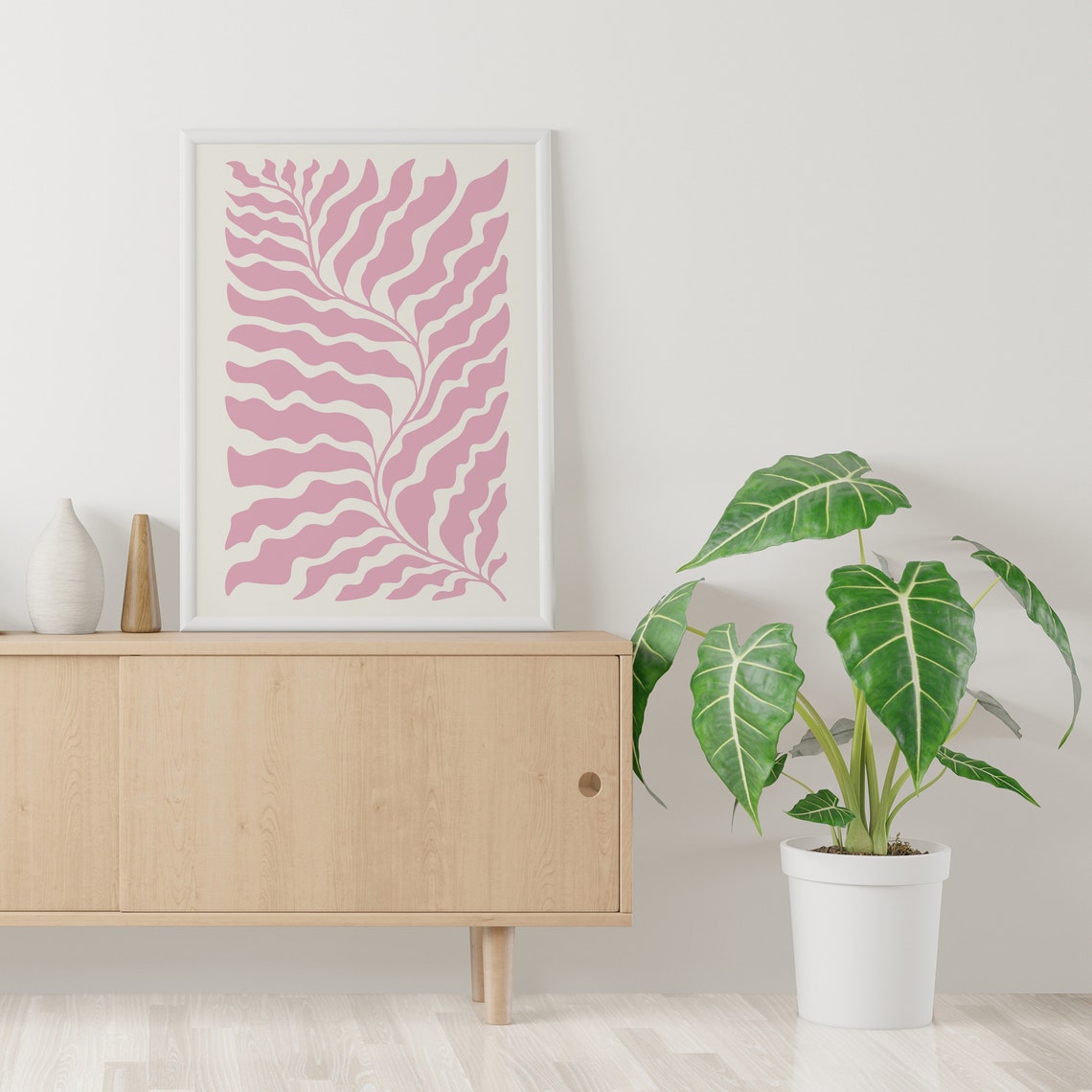 Botanical Print Art Pink Abstract Floral Art Cute Trendy Wall Art Eclectic Maximalist Wall Art - Image 4