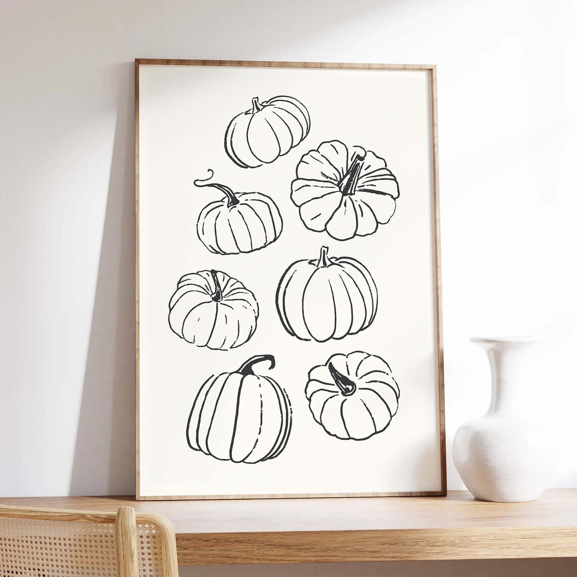 Pumpkins Art Print, Rustic Autumn Wall Decor - Image 4