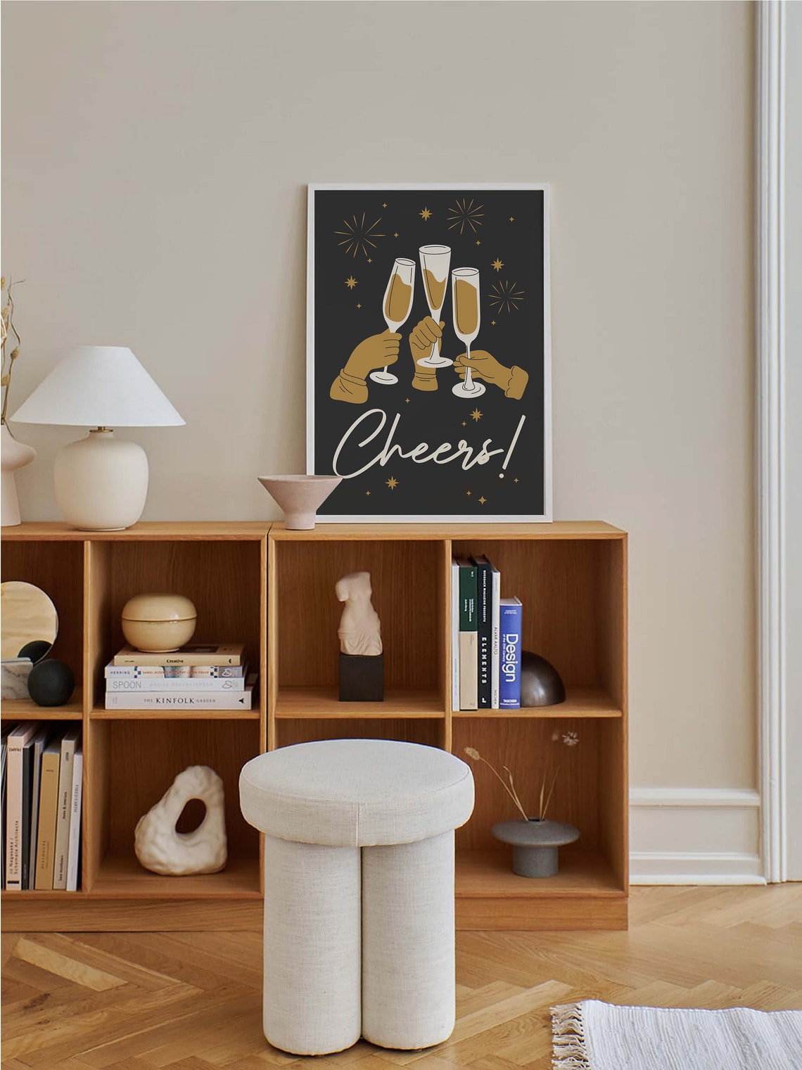 Cheers Champagne Toast Black Gold Sparkle Party Celebration Poster - Image 4