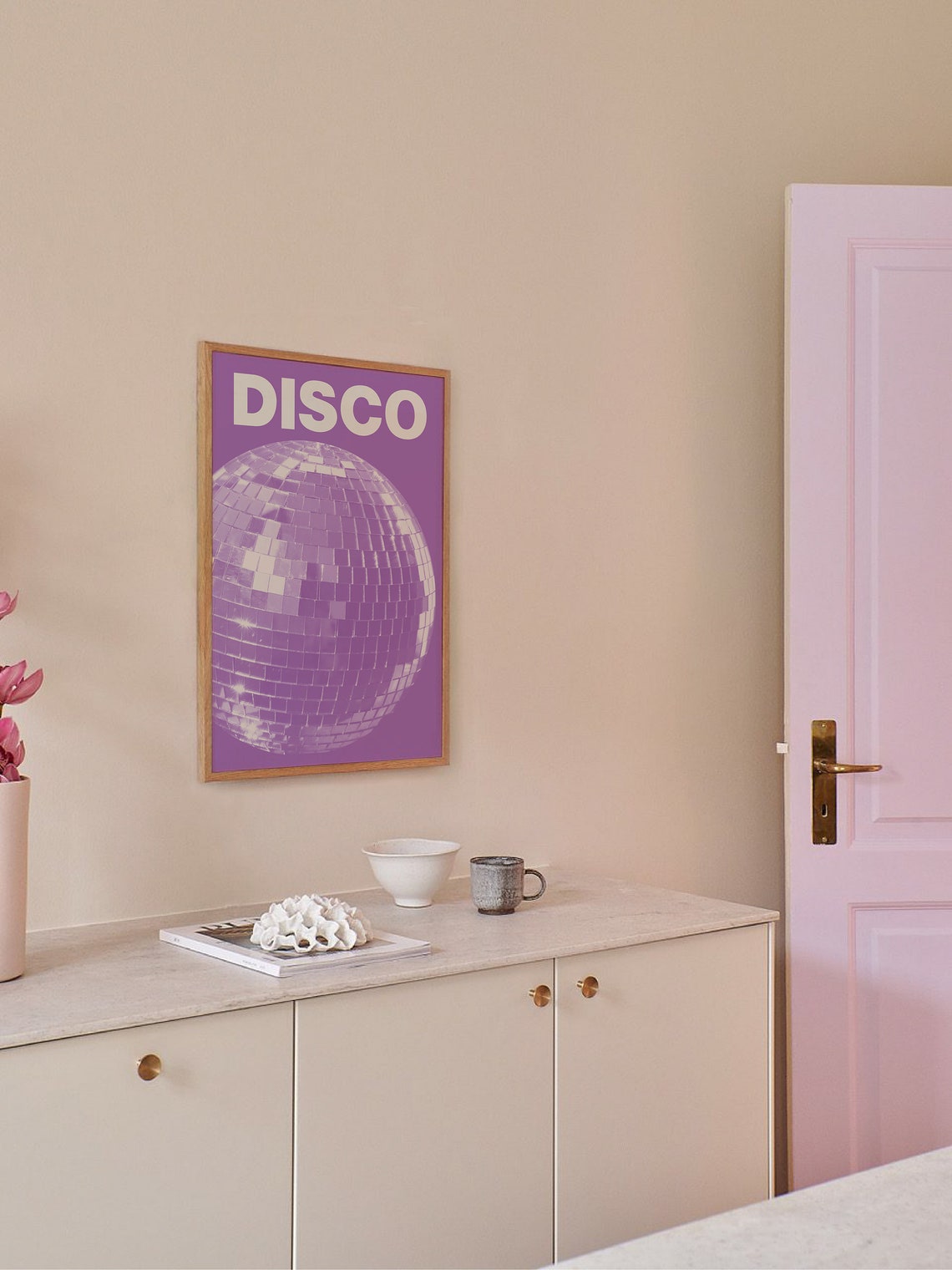 Disco Ball Purple Retro Party Mirror Ball Dance Decor Poster - Image 4