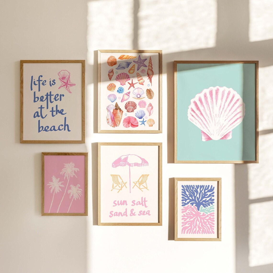 Beach Gallery Wall Set of 6 Coastal Prints Art Poster Collection for Decor - Image 3