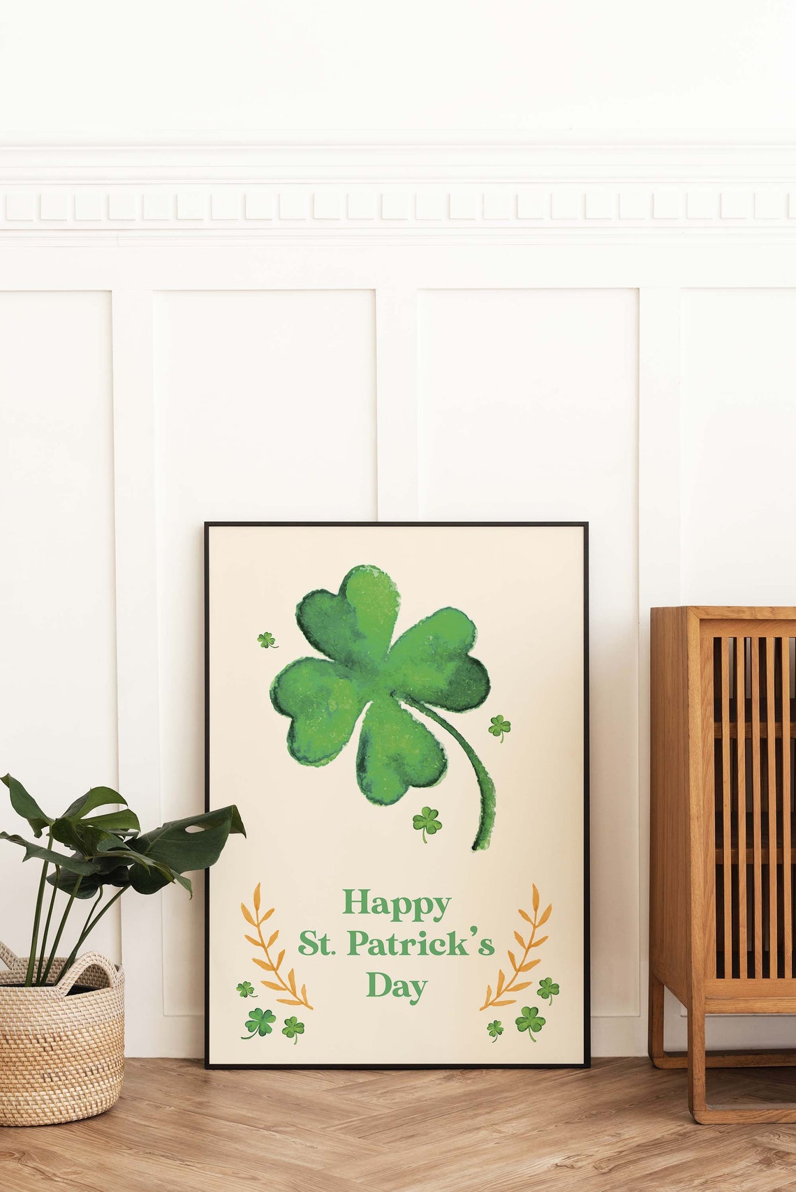 Happy St Patricks Day Print Art Green Shamrock Print Cute Holiday Wall Decor Irish Wall Art - Image 4
