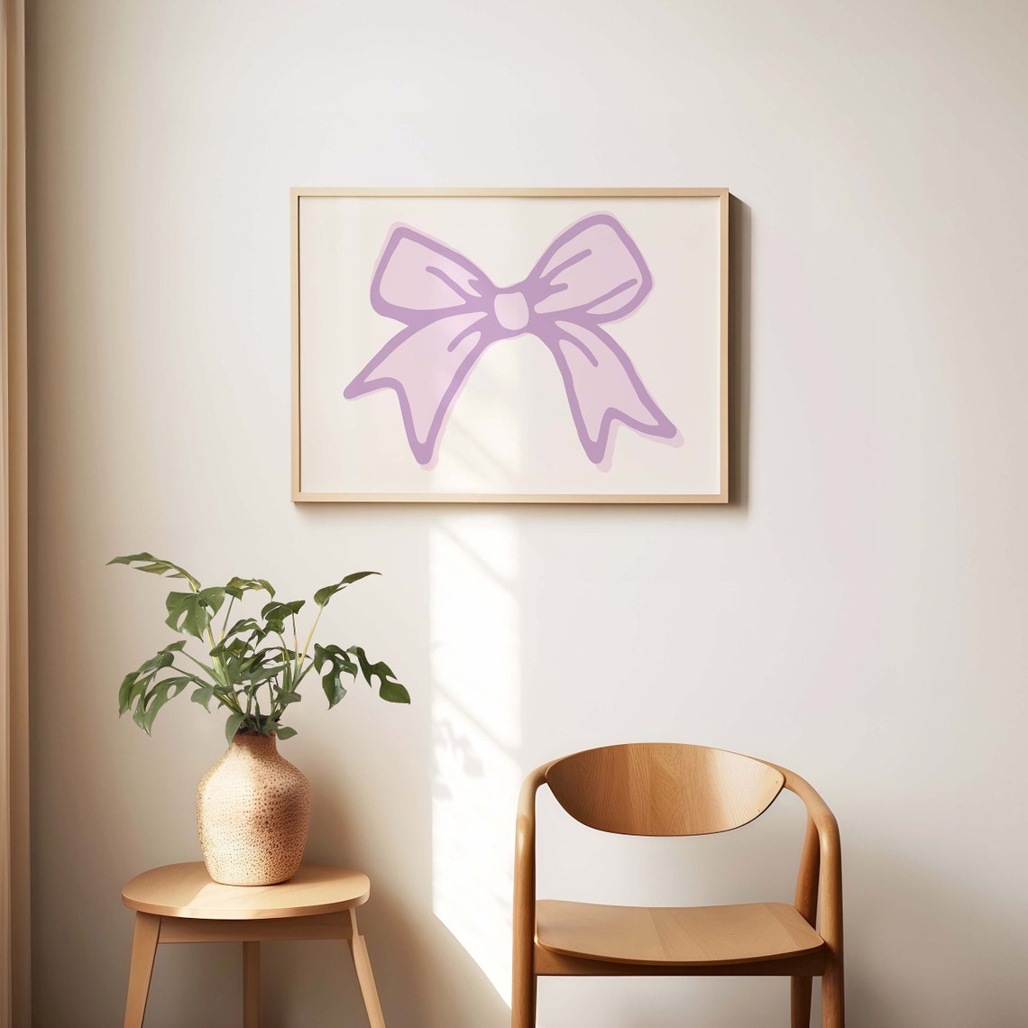 Lavender Ribbon Bow Balletcore Nursery Cute Girls Room Art Poster - Image 2