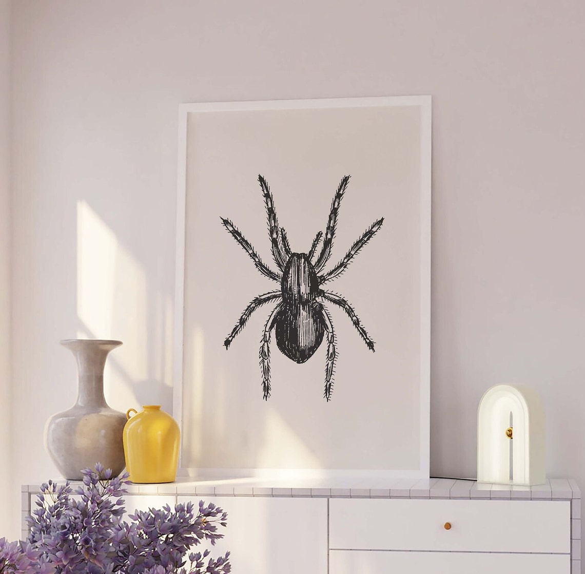 Vintage Spider Engraving Large Insect Illustration Halloween Poster - Image 2