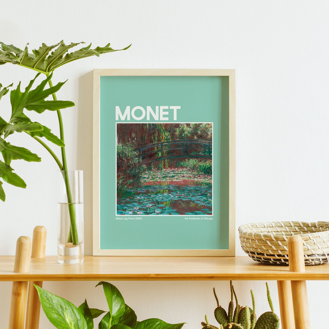 Monet Water Lily Pond Green Exhibition Poster Bridge Chicago Art