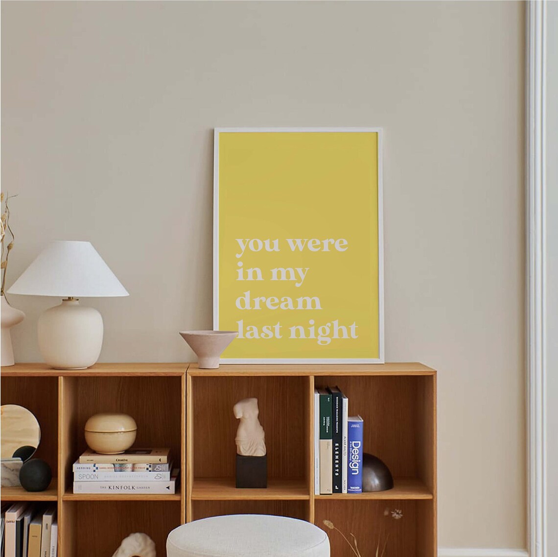 You Were In My Dream Last Night Quote Yellow Typography Poster - Image 4