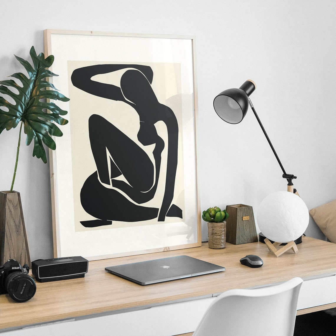 Matisse Style Black Nude Silhouette Minimalist Modern Art Print - Image 4
