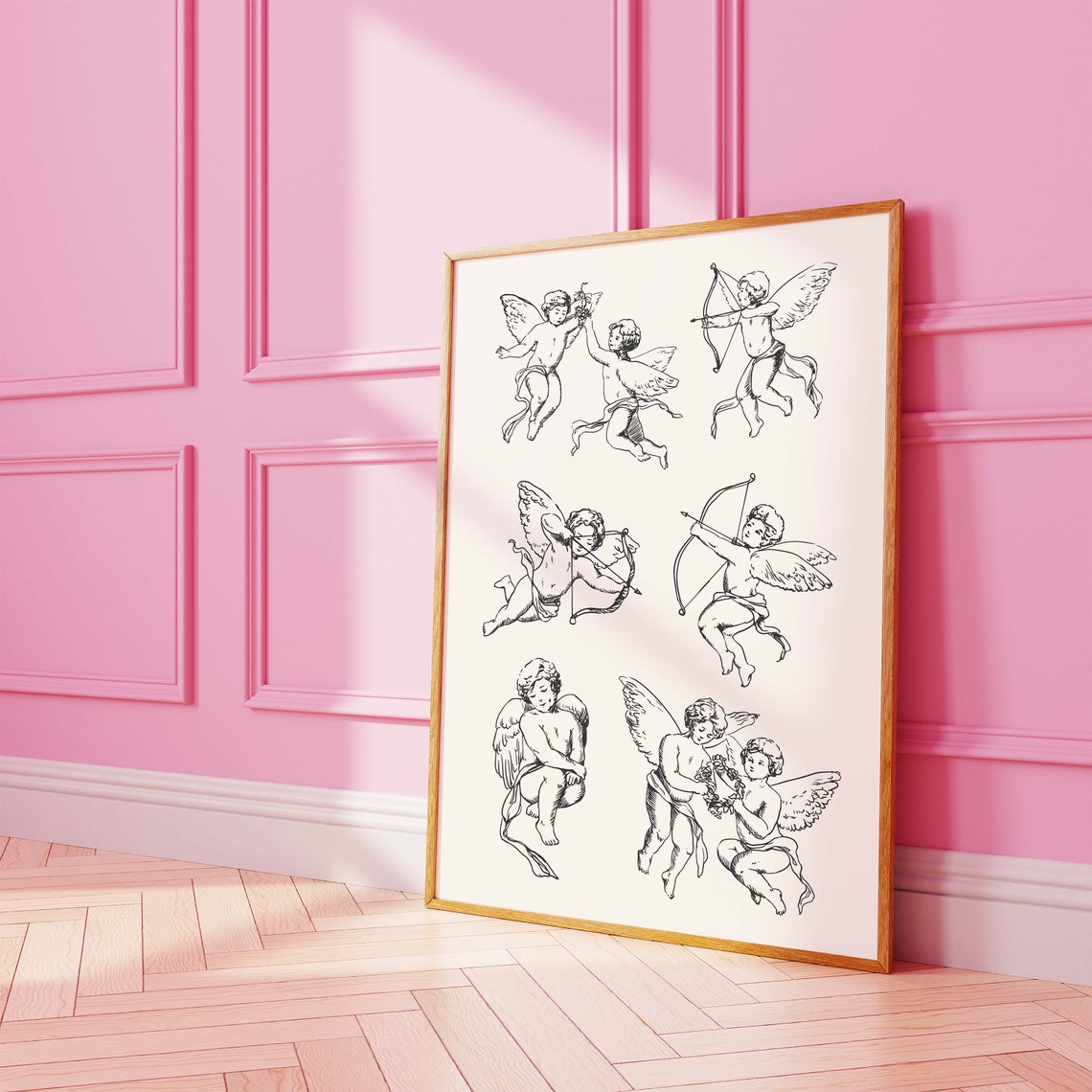 Vintage Cupids Print Art Valentines Day Decor Neutral Wall Art Trendy Valentines Cute Romantic Art - Image 4
