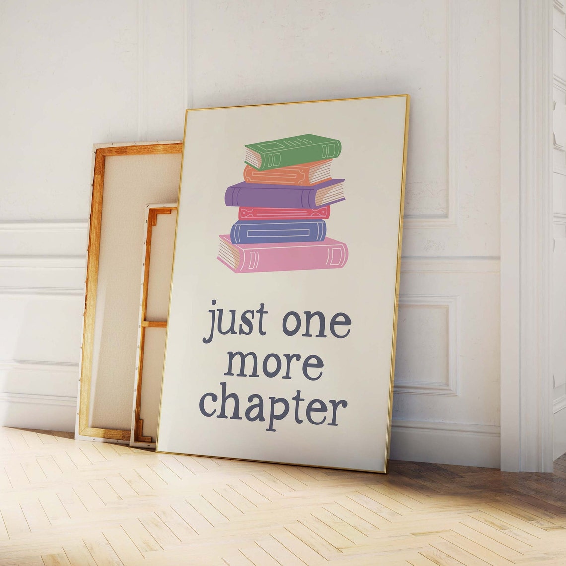 Just One More Chapter Print Art Cute Library Decor Trendy Reading Poster Book Lover Wall Art Gift For Reading Lover - Image 2