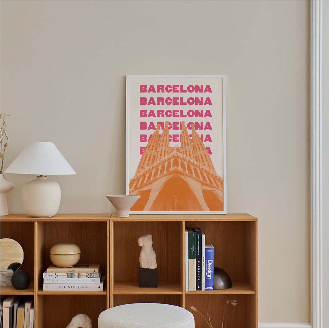 Barcelona Spain Sagrada Familia Repeat Typography Travel Poster - Image 5