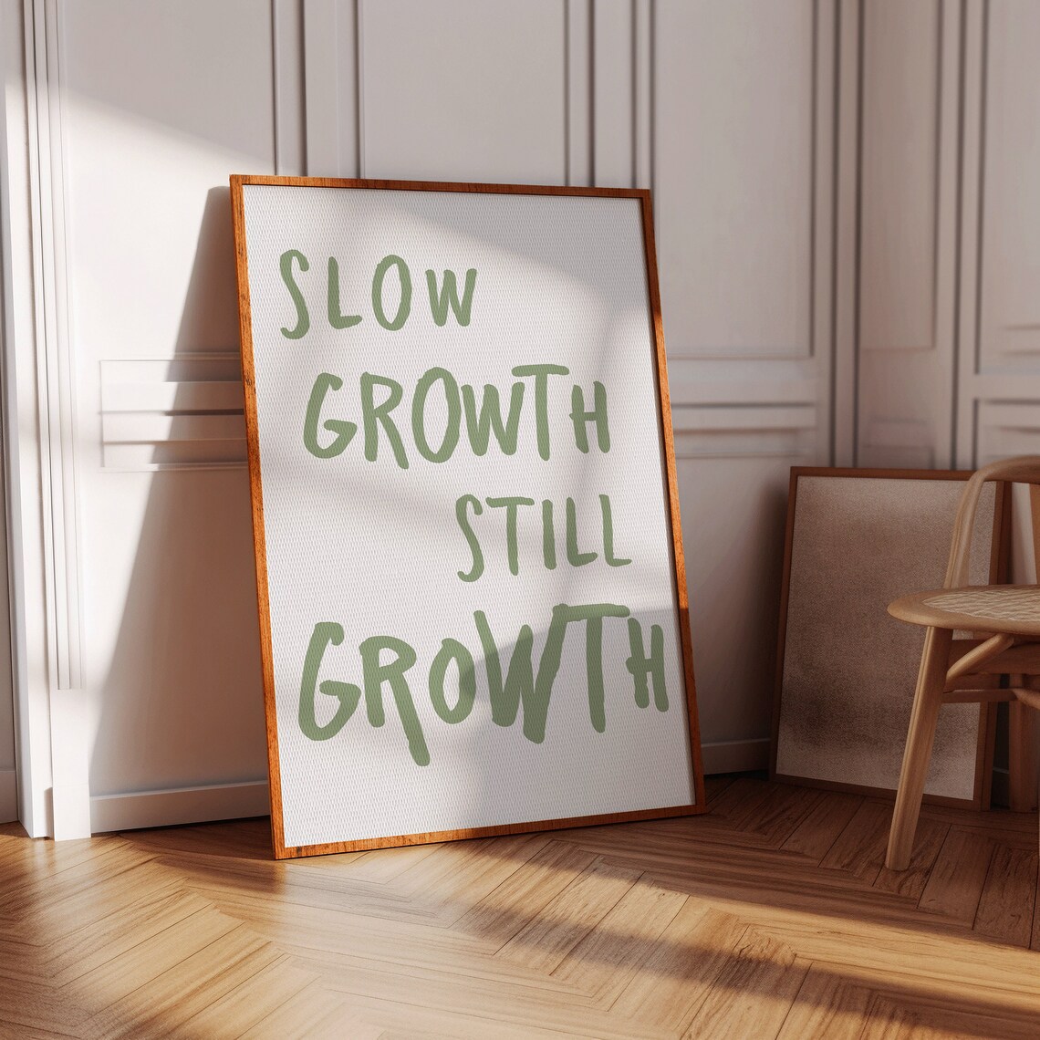 Slow Growth Quote, Minimalist Typography Art Print