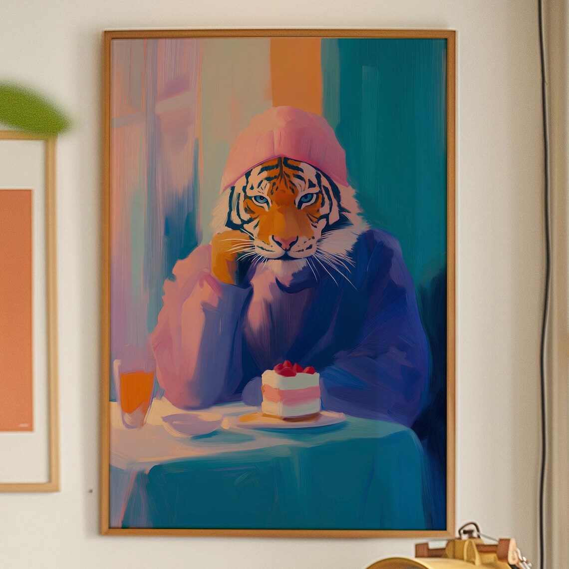 Tiger Brunch Poster Maximalist Kitchen Wall Art