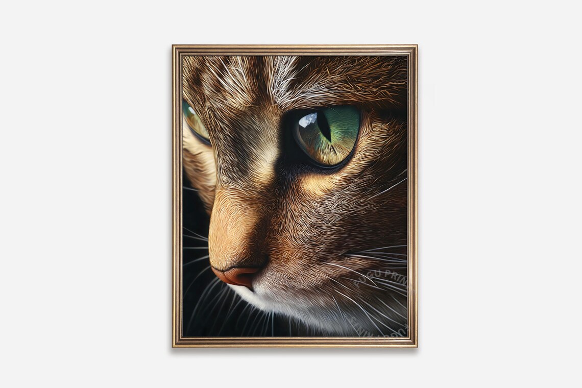Emerald Eyes Cat, Modern Home Decor