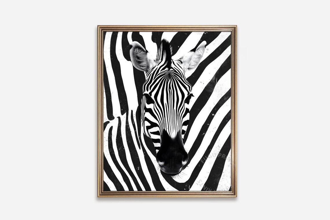 Zebra Portrait, Modern Animal Wall Art