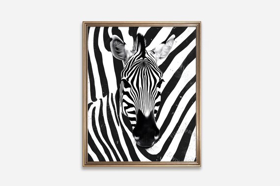 Zebra Portrait, Modern Animal Wall Art