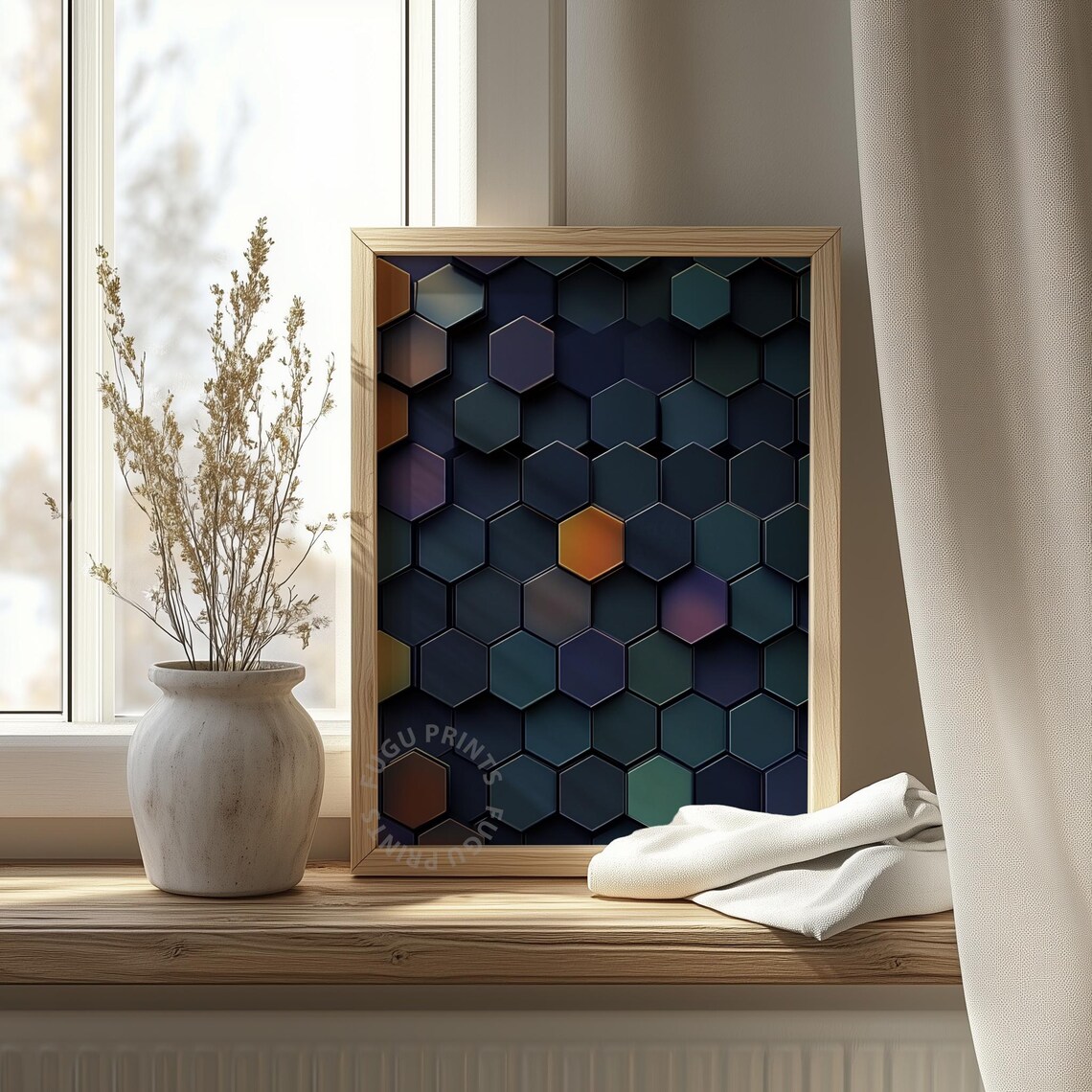 Hexagon Geometric Wall Art, Modern Decor - Image 4