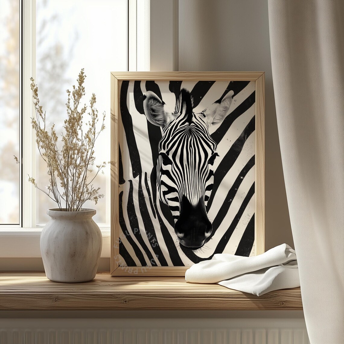 Zebra Portrait, Modern Animal Wall Art - Image 4